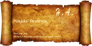 Hayde Andrea névjegykártya