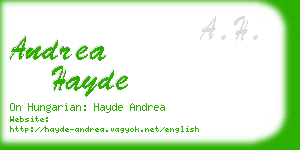 andrea hayde business card